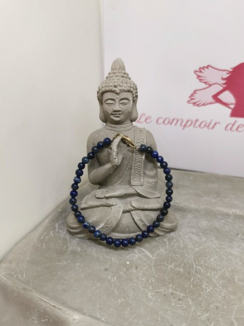 bracelet lapis lazuli perles 4mm