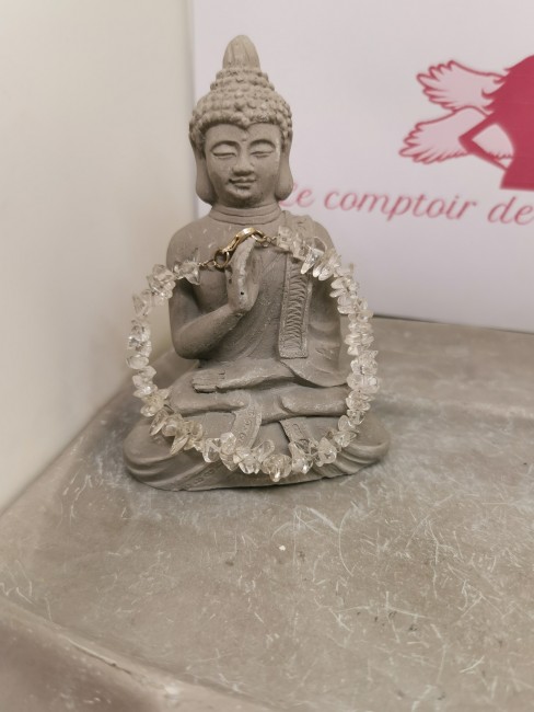 Bracelet chips cristal de roche naturel bracelet chips cristal de roche pierre naturelle