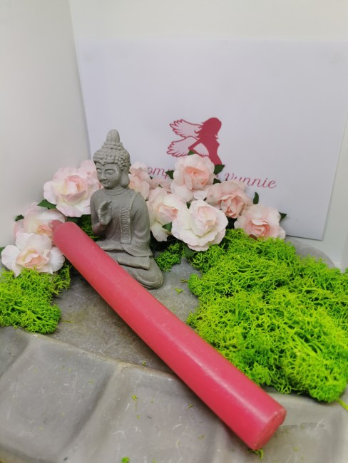 Bougie spirituelle rose 21 cm bougie amour et harmonie