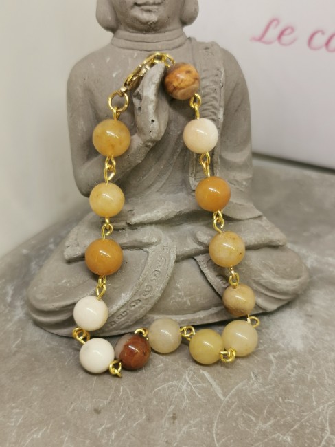 bracelet topaze jaune pierre naturelle 8mm