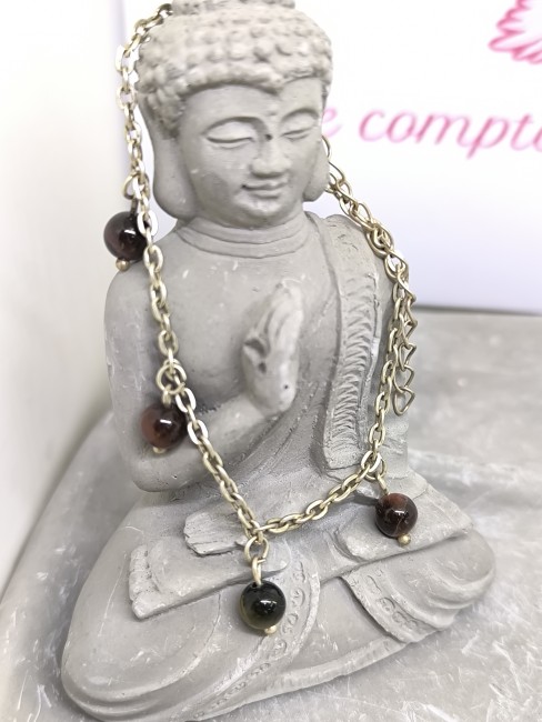 Bijou ajustable associant protection, énergie et ancrage. Bracelet pierres naturelles 8 mm argent