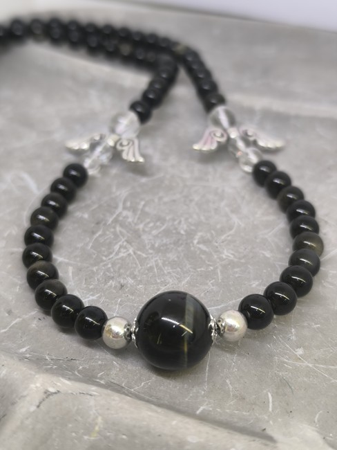 Collier spirituel avec perles d’ange en cristal