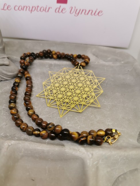 collier pierre oeil du tigre protection
