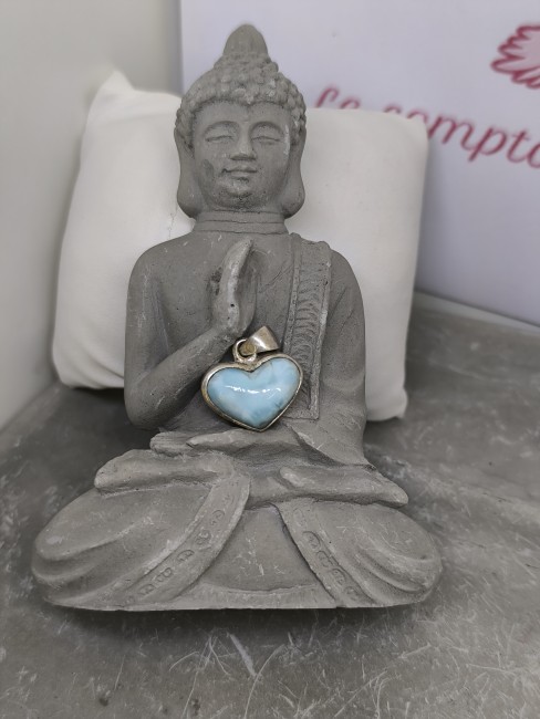 Bijou en larimar naturel monté sur argent massif