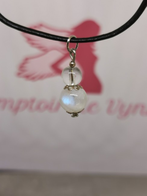 collier pierre de lune cristal de roche