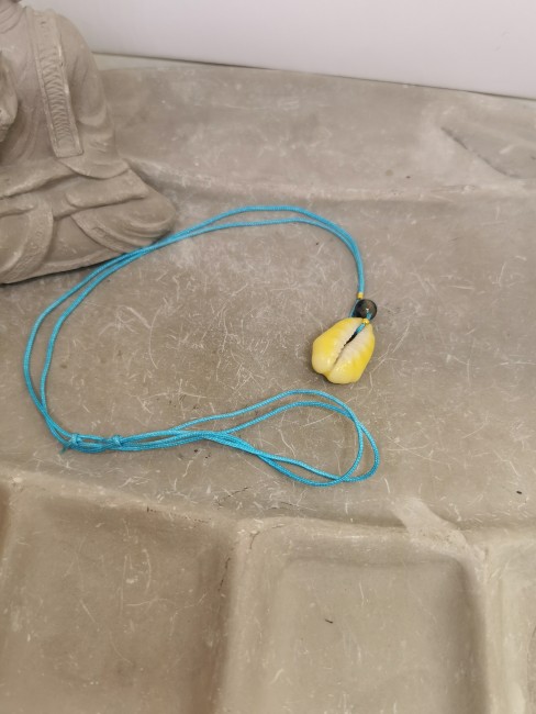 pendentif coquillage naturel bleu