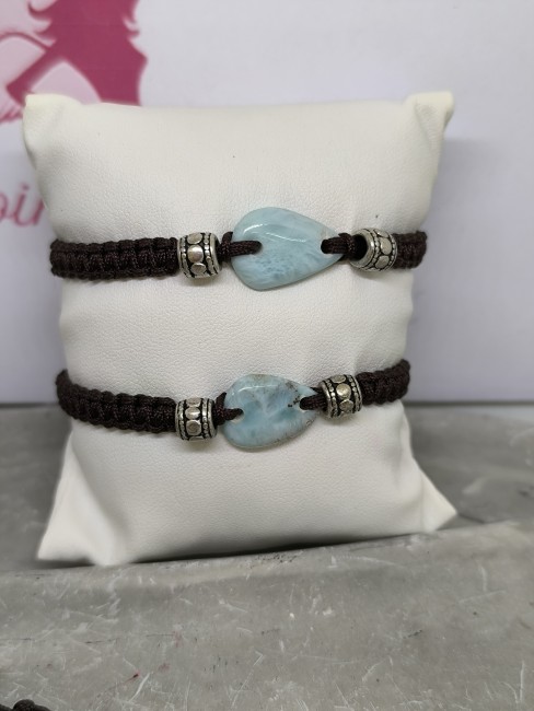 Bracelet larimar avec perles en zamak
