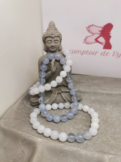 Bracelet calcédoine communication bracelet pierre calcedoine naturelle