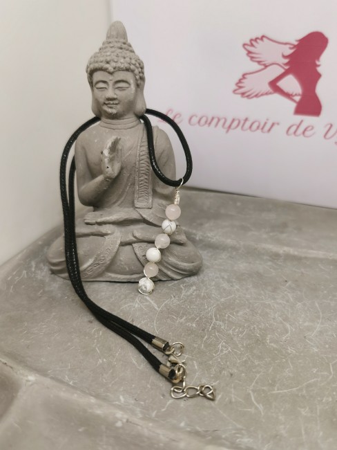 Pendentif pierres naturelles pendentif howlite quartz rose