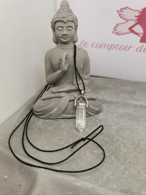 pendentif cristal de roche pointe transparente