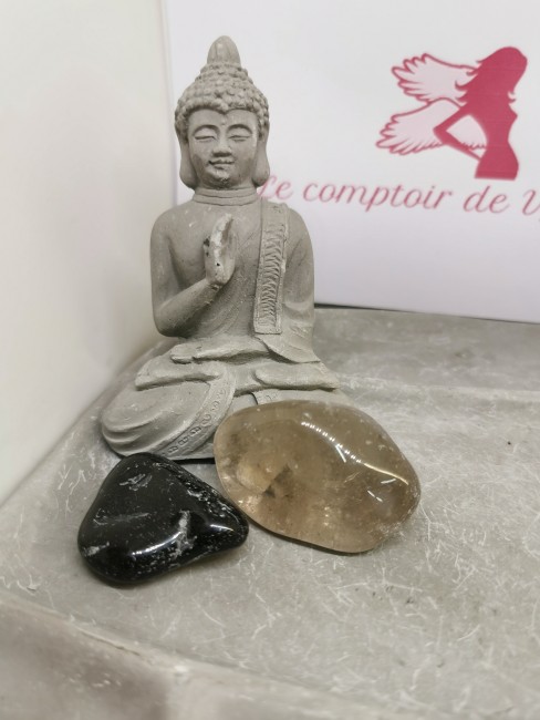 quartz fumé pierre roulée polie