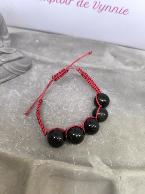 Bracelet énergie et ancrage en obsidienne volcanique. Bracelet masculin obsidienne naturelle