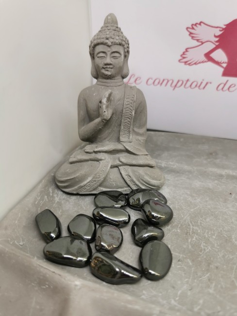 pierre naturelle hématite polie