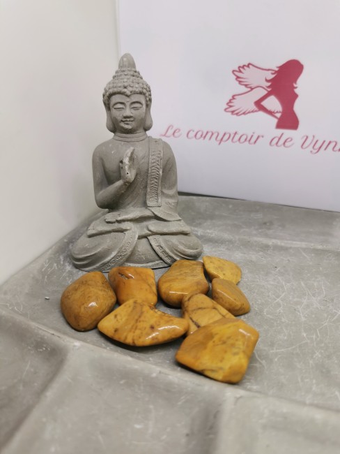 jaspe jaune pierre polie