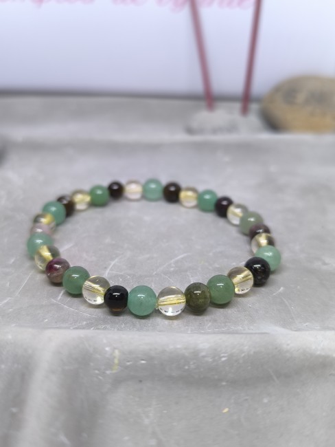 Bracelet diabète Tourmaline Aventurine Citrine – Bijou lithothérapie Vynnie
