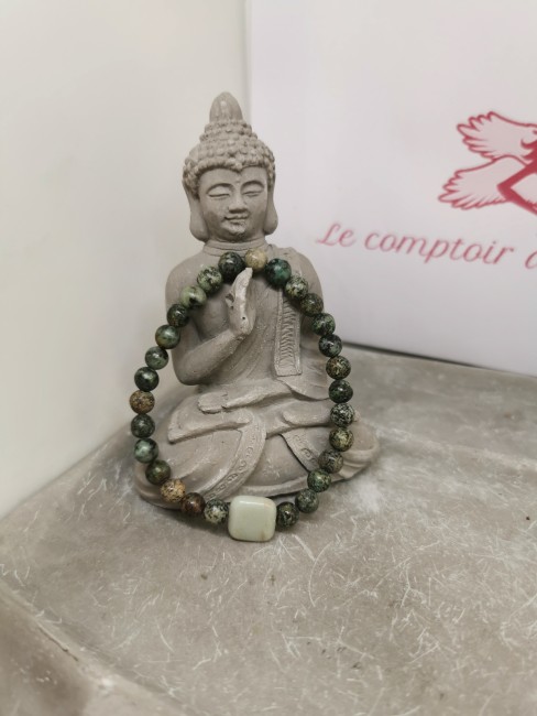 bracelet turquoise avec perle carrée centrale