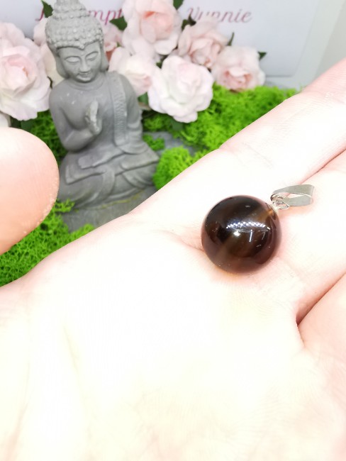 Pendentif rond pierre naturelle bijou ésotérique agate