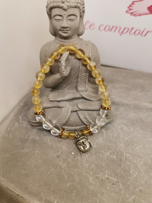 bracelet citrine pierre naturelle jaune