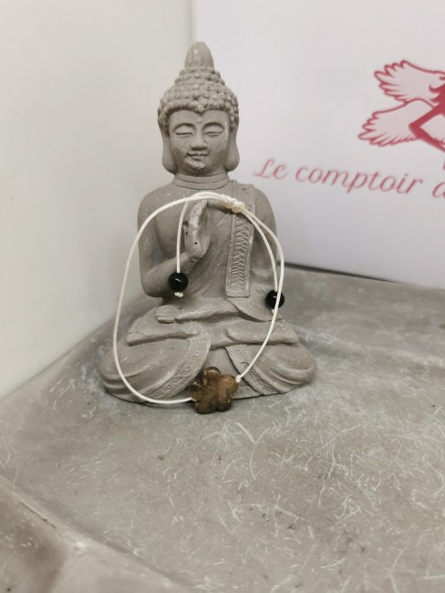 bracelet jaspe naturel marron gris bleu