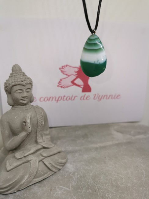 collier pierre verte naturelle