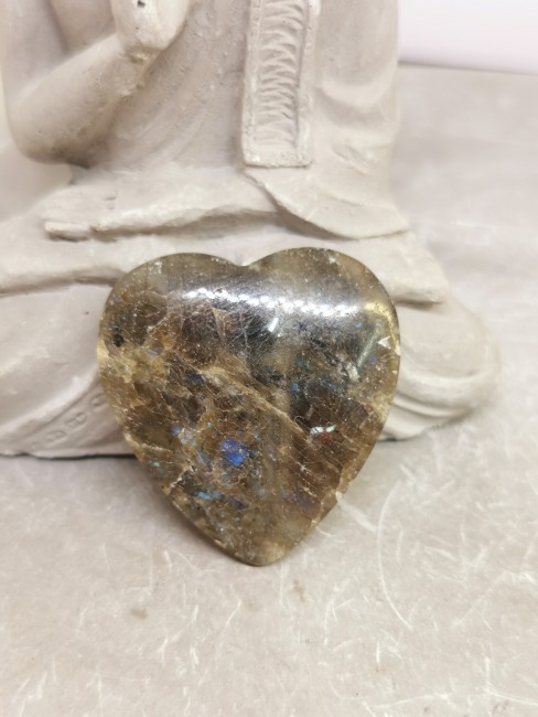 cœur en labradorite naturelle