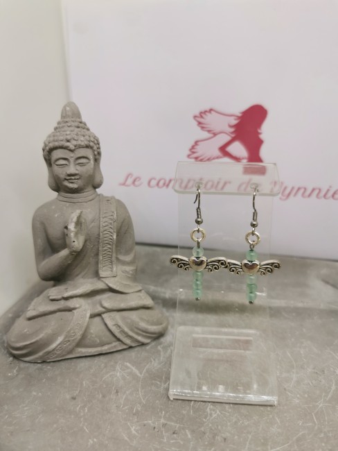 bijoux ange aventurine verte lithothérapie