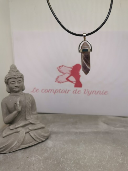 pendentif pierre violette améthyste