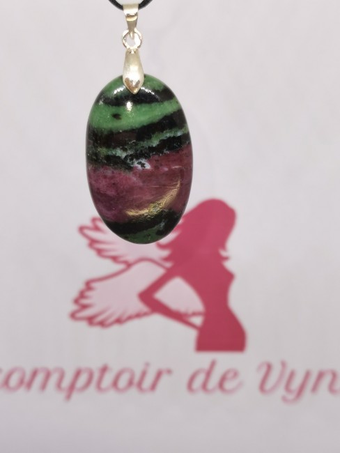 collier pierre verte et rouge
