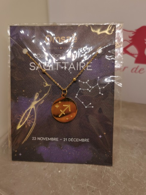 pendentif signe sagittaire doré