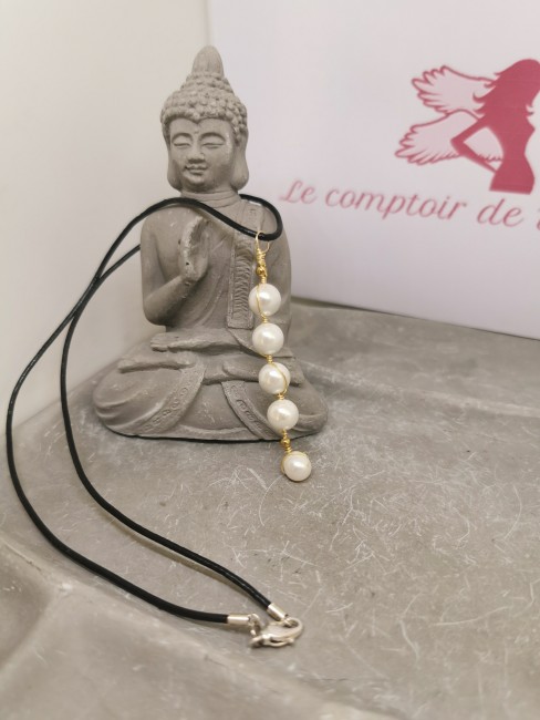 Pendentif perles blanches pendentif perles nacrées