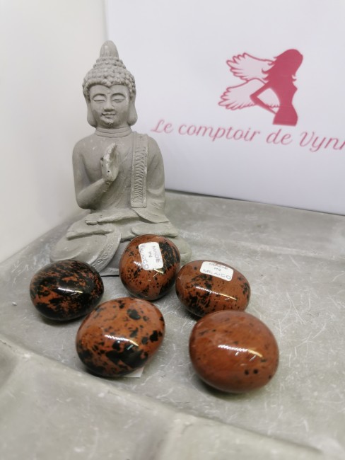 pierre roulée obsidienne acajou naturelle