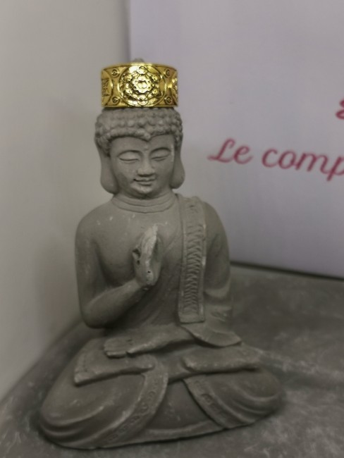 Bijou Géométrie Sacrée Masculin Bague spirituelle dorée géométrie sacrée