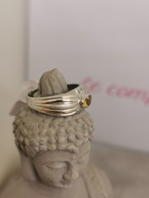 Anneau Citrine Lumineuse Bijou citrine avec brillants