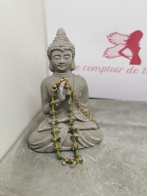 Bracelet pierre verte naturelle bracelet pierre aventurine petits éclats