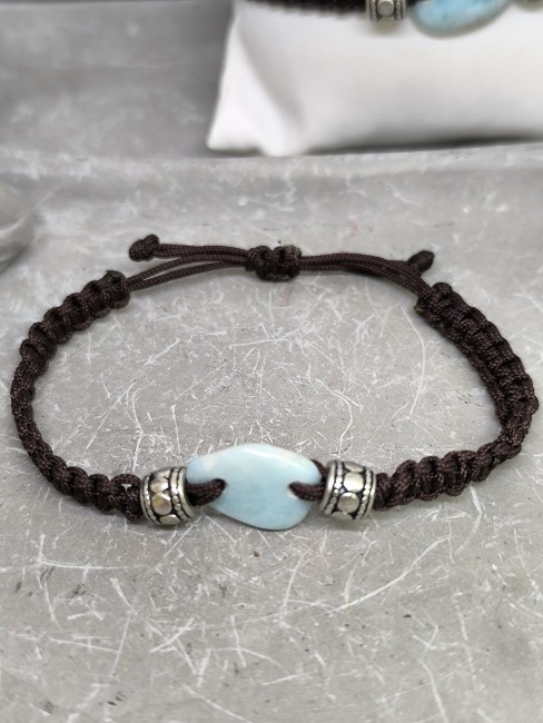 Bracelet larimar pierre rare des Caraïbes