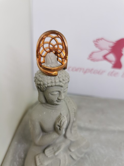 Anneau Spirituel Ajustable Anneau fleur de vie acier inoxydable