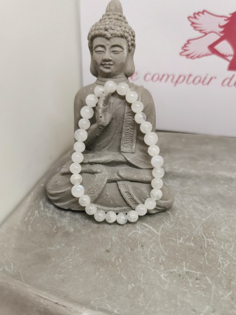 bracelet pierre de lune perles 8 mm
