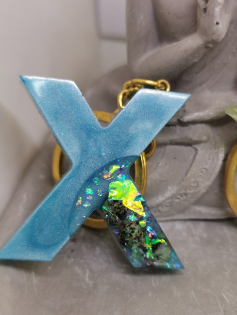 porte clé X aventurine verte