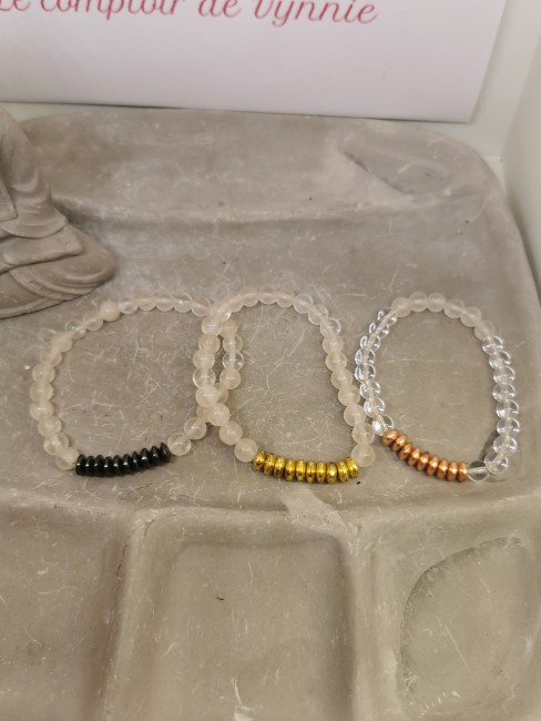 bracelet cristal de roche pierre naturelle 6 mm