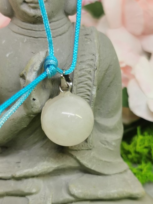 pendentif quartz rose naturel rond