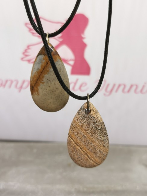 collier jaspe paysage goutte pierre naturelle