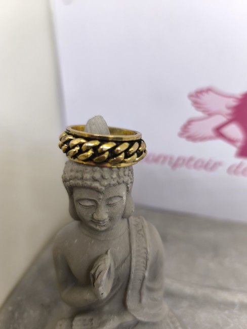 Bague homme acier inoxydable doré