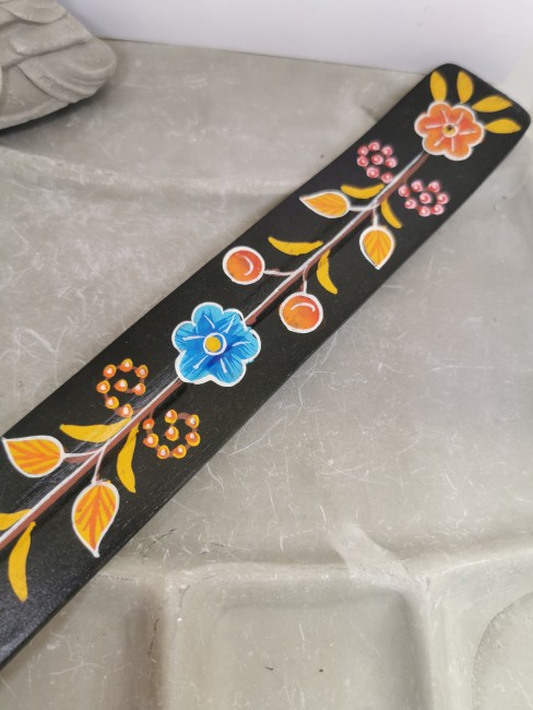 Porte encens décor floral bohème