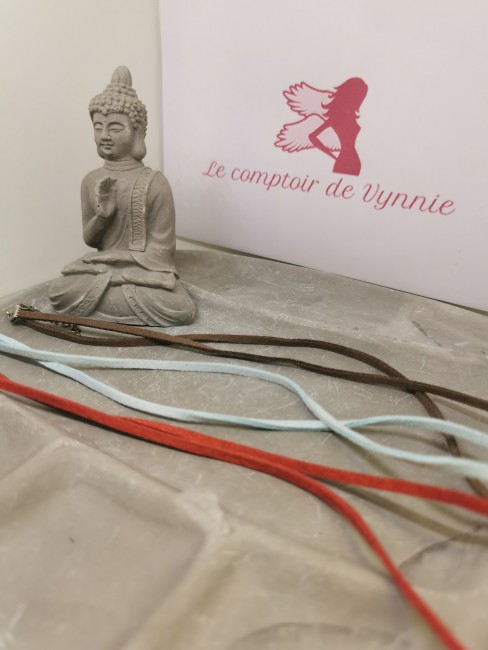 collier cuir suédine réglable