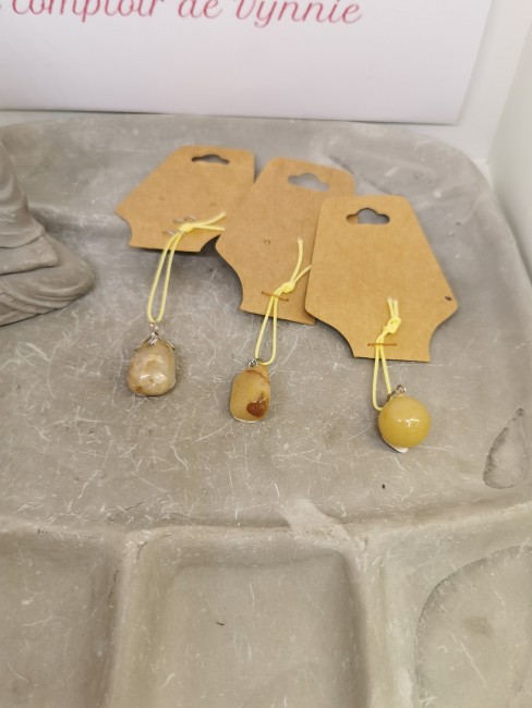 pendentif calcite orange pierre naturelle