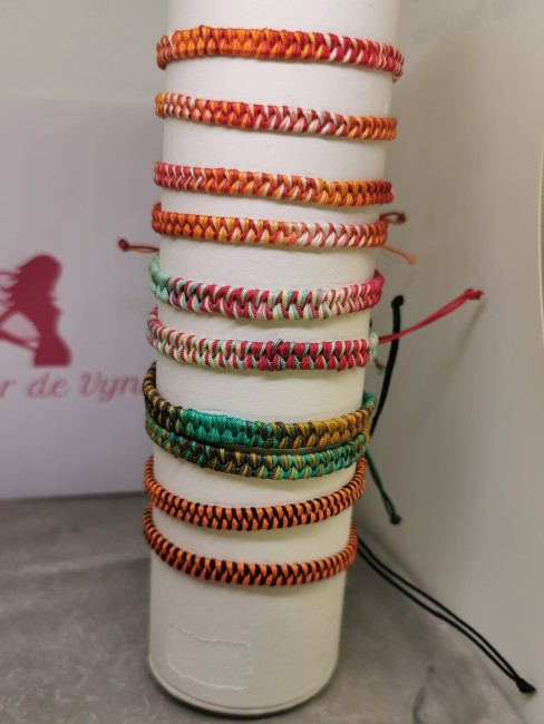bracelet cordon tressé multicolore