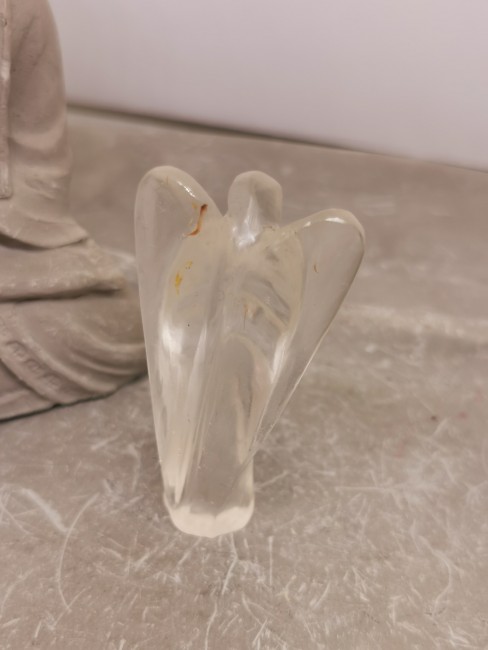Sculpture ange quartz blanc Sculpture ange cristal transparent