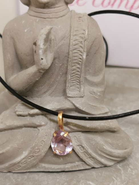 collier améthyste pendentif pierre naturelle