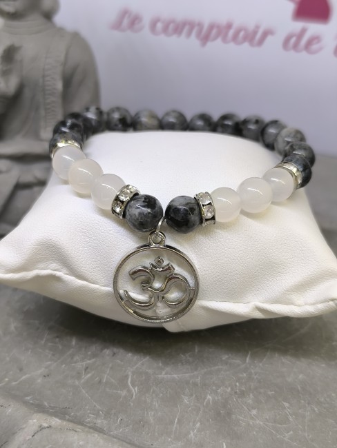 Bijou protection énergétique bracelet larvikite lithothérapie