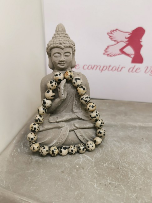 bracelet jaspe dalmatien pierre naturelle